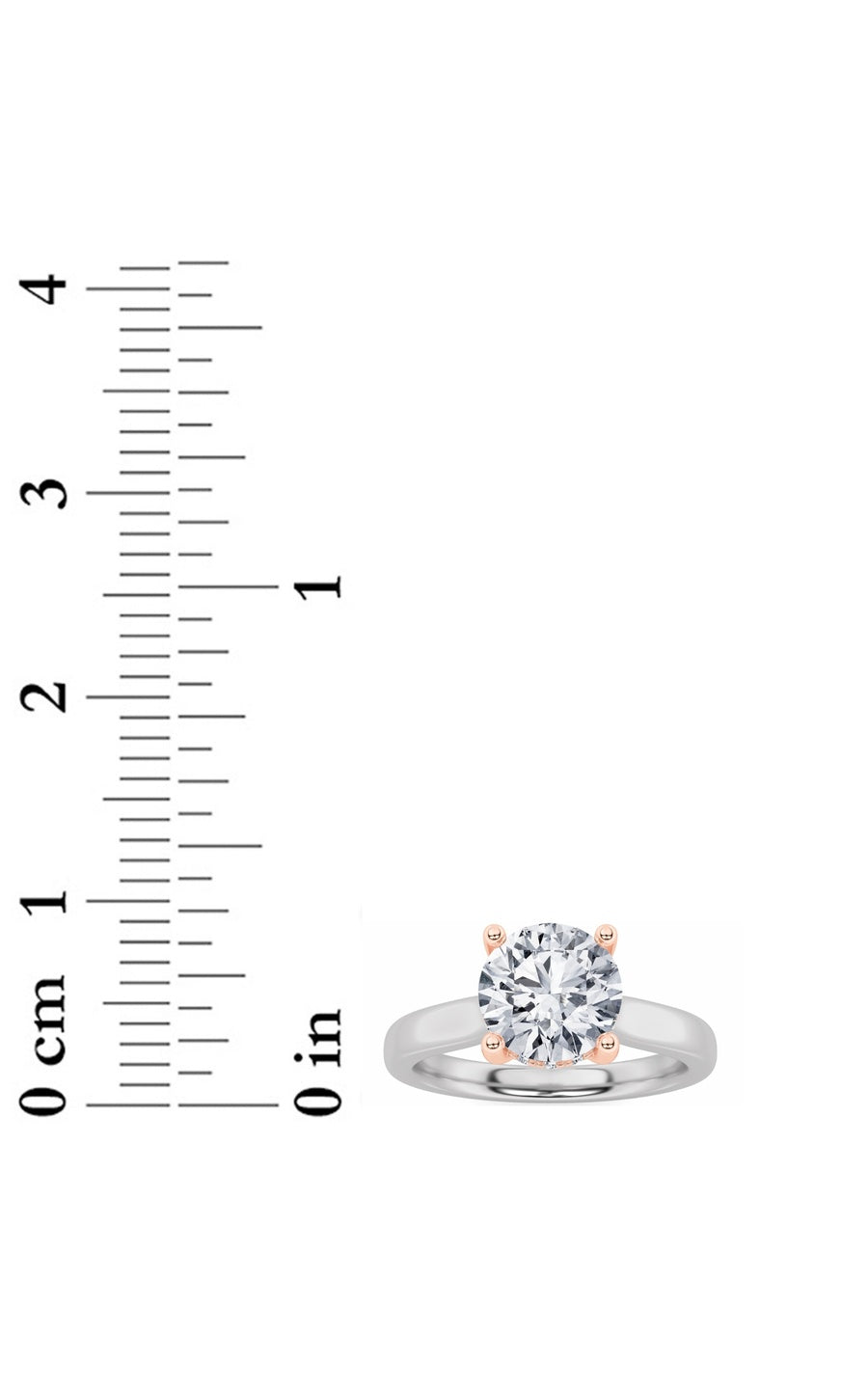 3Cttw Round Shaped Lab Grown Diamond (F/VS) HiddenHalo Cathedral Shank Engagement Ring in 14K Gold