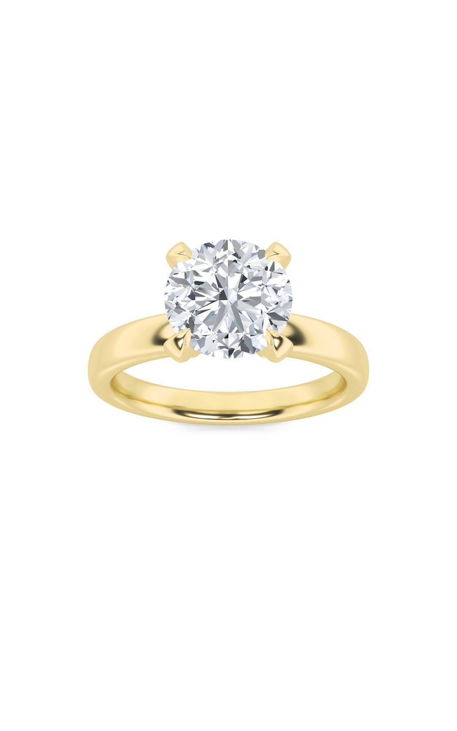 2Cttw Round Shaped Lab Grown Diamond (F/VS) HiddenHalo Petite Shank Ring in 14K Gold
