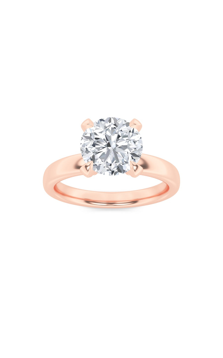 2Cttw Round Shaped Lab Grown Diamond (F/VS) HiddenHalo Petite Shank Ring in 14K Gold