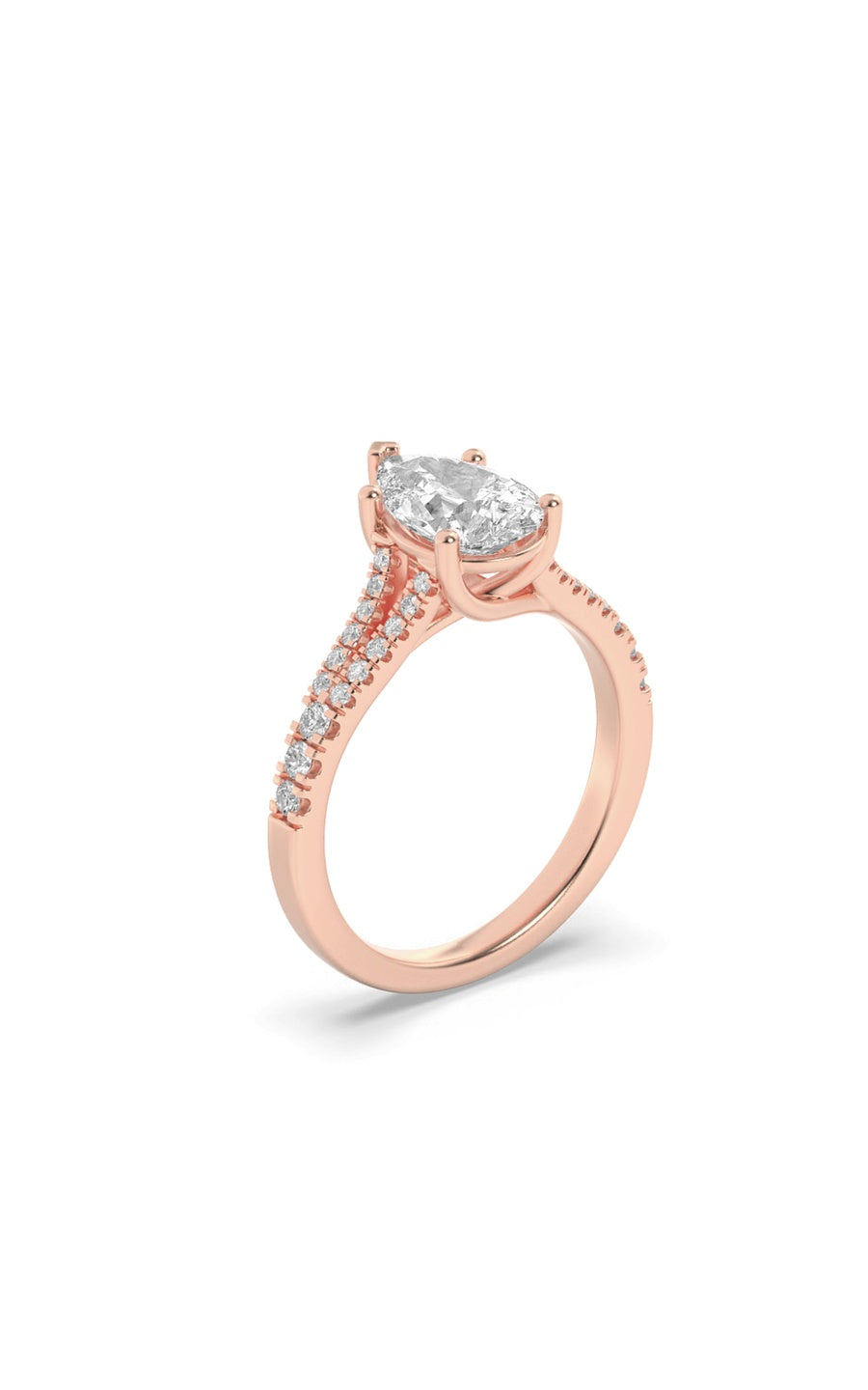2Cttw Pear Shaped Lab Grown Diamond (F/VS) Split Shank Trellis Engagement Ring in 14K Gold