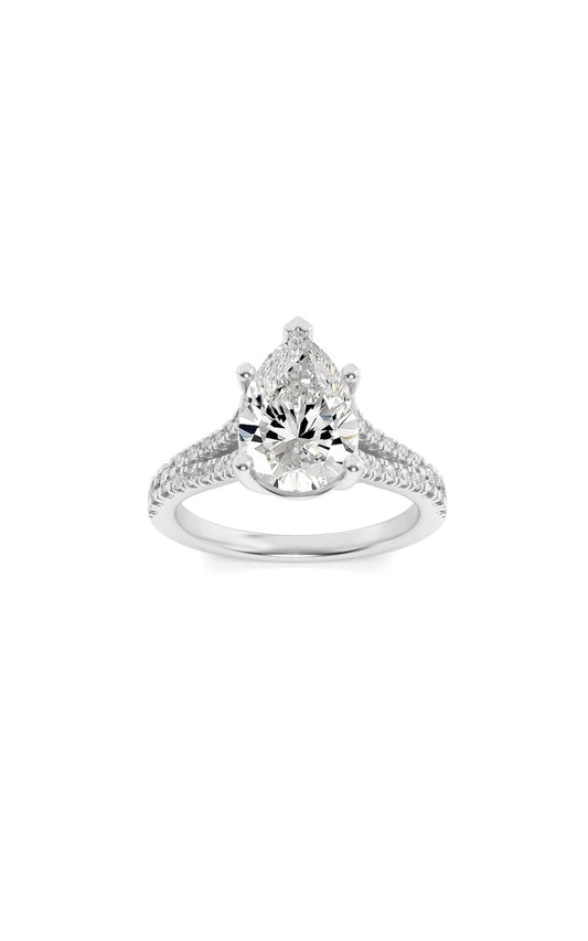 3Cttw Pear Shaped Lab Grown Diamond (F/VS) RING in14K Gold