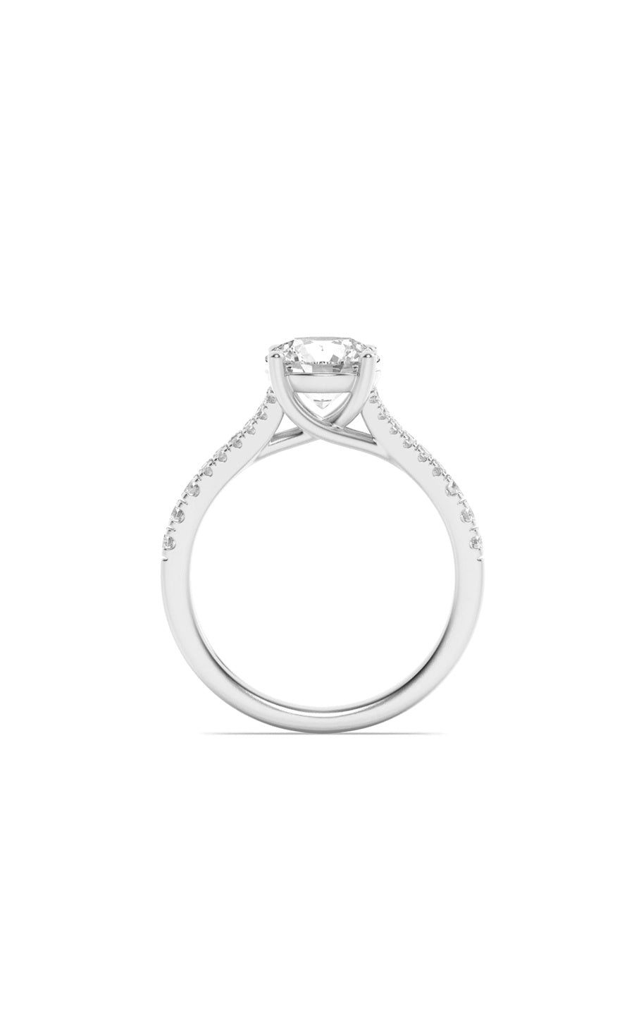 2Cttw Round Shaped Lab Grown Diamond (F/VS) SplitShank Trellis Engagement Ring in 14K Gold