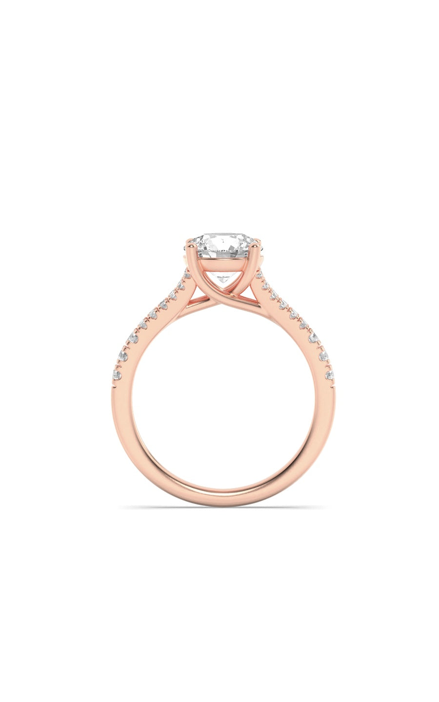 2Cttw Round Shaped Lab Grown Diamond (F/VS) SplitShank Trellis Engagement Ring in 14K Gold