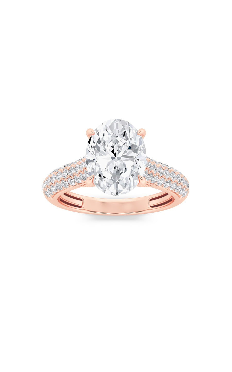 1.5Cttw Oval Shaped Lab Grown Diamond (F/VS) Hidden Halo Accented Engagement Ring in 14K Gold