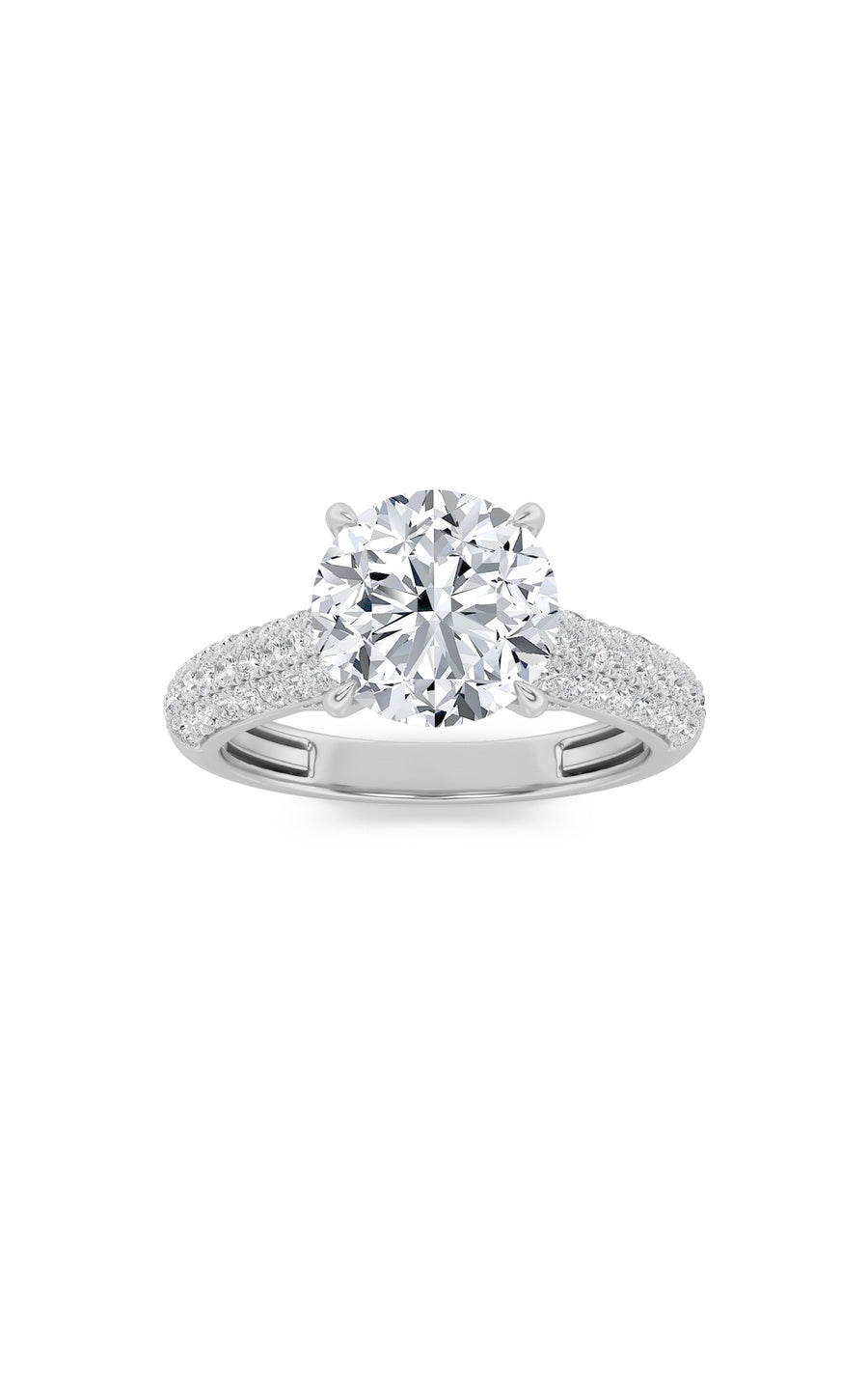 1.5Cttw Round Shaped Lab Grown Diamond (F/VS) Hidden Halo Accented Engagement Ring in 14K Gold