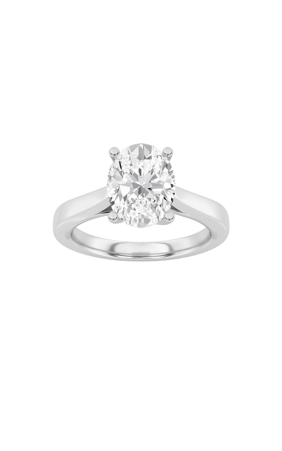 3Cttw Oval Shaped Lab Grown Diamond (G/VS) TwistedBasket Cathedral Shank Solitaire Ring in 14K Gold