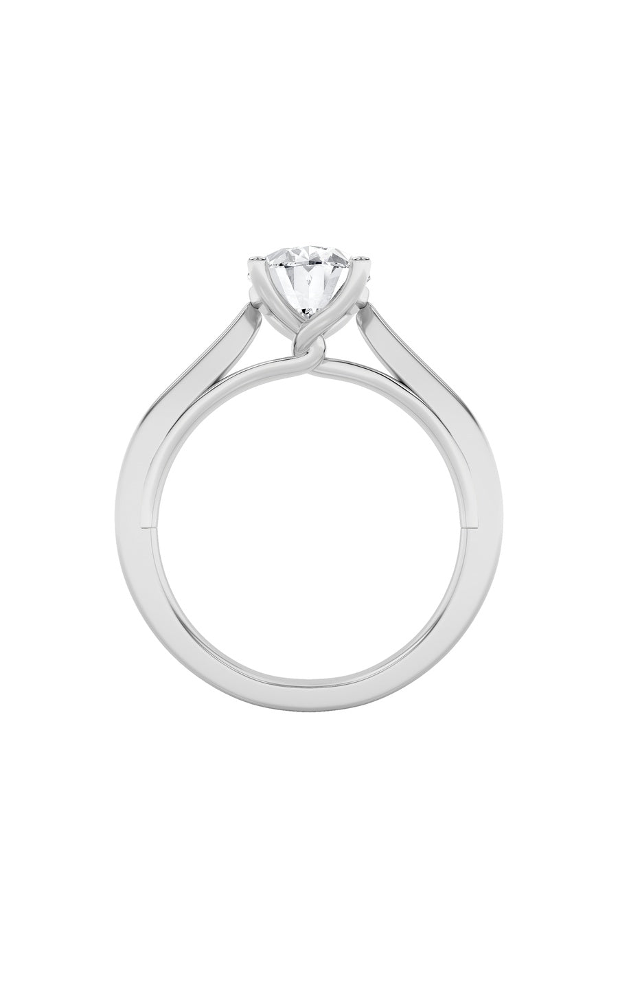 3Cttw Oval Shaped Lab Grown Diamond (G/VS) TwistedBasket Cathedral Shank Solitaire Ring in 14K Gold