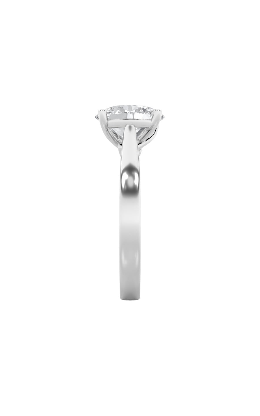 3Cttw Oval Shaped Lab Grown Diamond (G/VS) TwistedBasket Cathedral Shank Solitaire Ring in 14K Gold