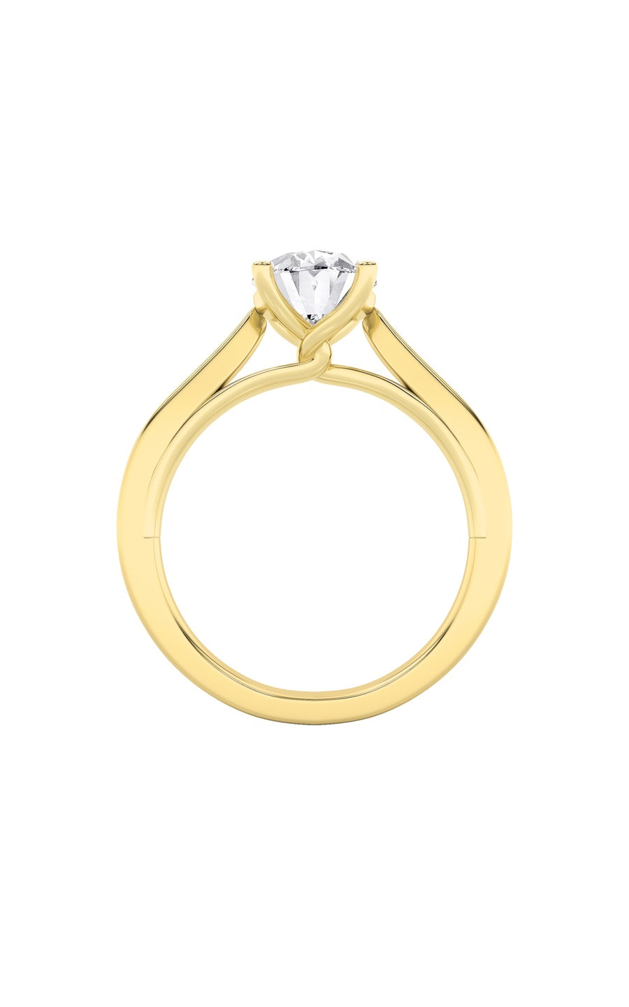 3Cttw Oval Shaped Lab Grown Diamond (G/VS) TwistedBasket Cathedral Shank Solitaire Ring in 14K Gold