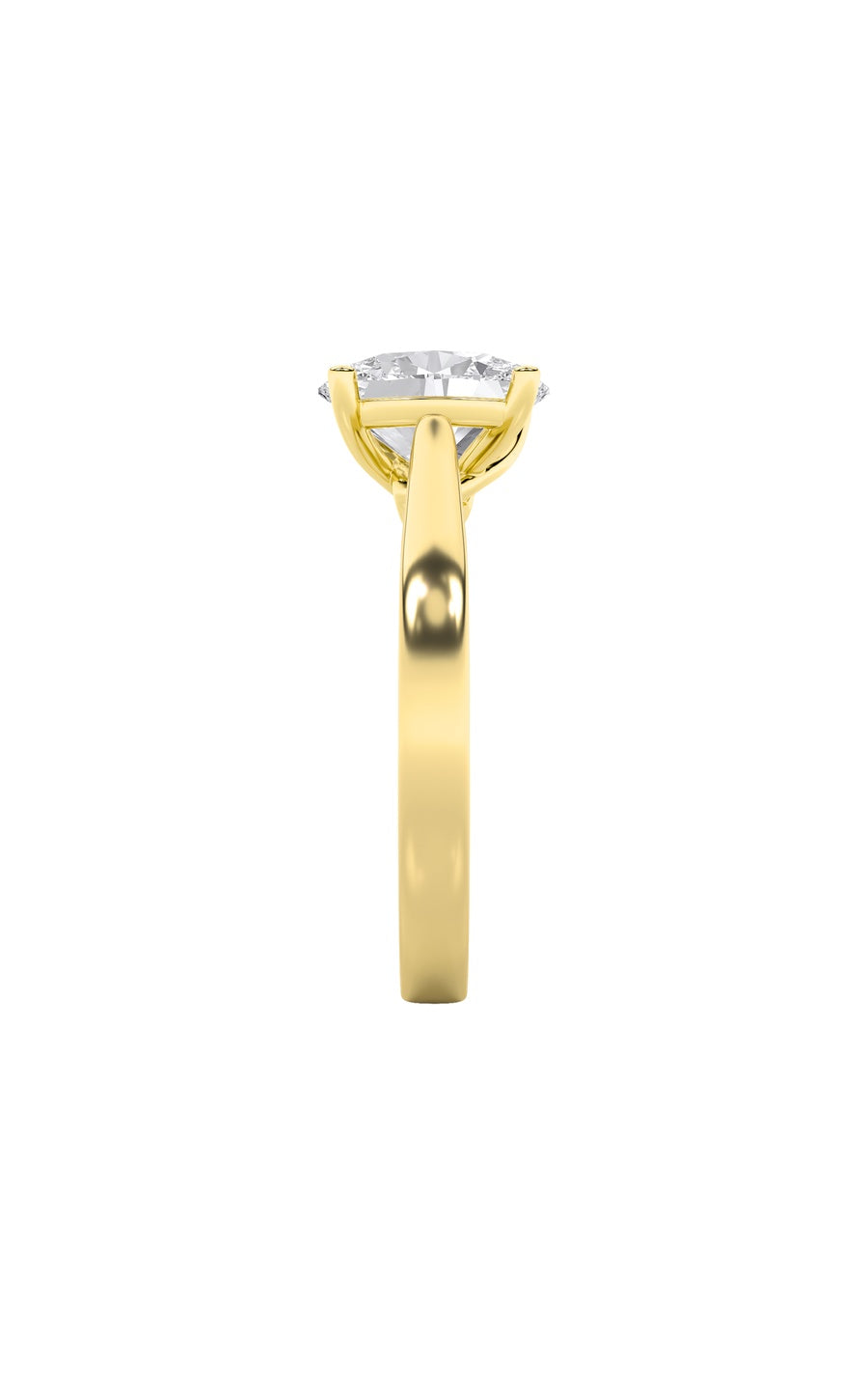 3Cttw Oval Shaped Lab Grown Diamond (G/VS) TwistedBasket Cathedral Shank Solitaire Ring in 14K Gold