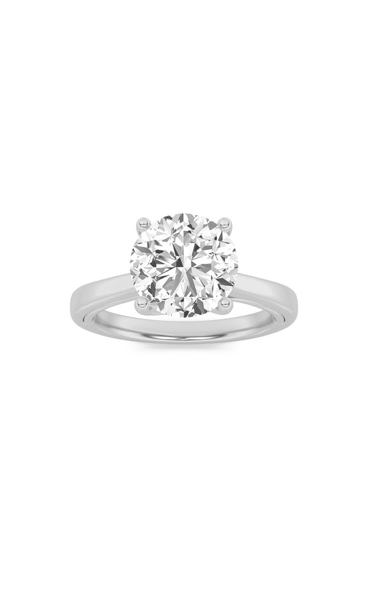 3Cttw Round Shaped Lab Grown Diamond (G/VS) Twisted Basket Cathedral Shank Solitaire Ring in 14K Gold