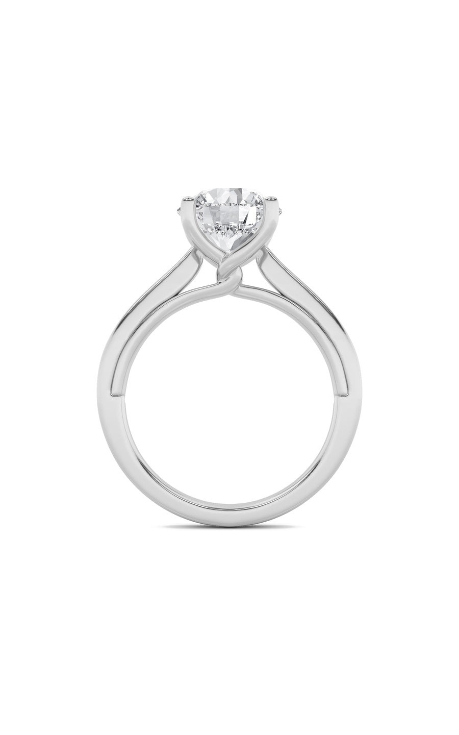 3Cttw Round Shaped Lab Grown Diamond (G/VS) Twisted Basket Cathedral Shank Solitaire Ring in 14K Gold