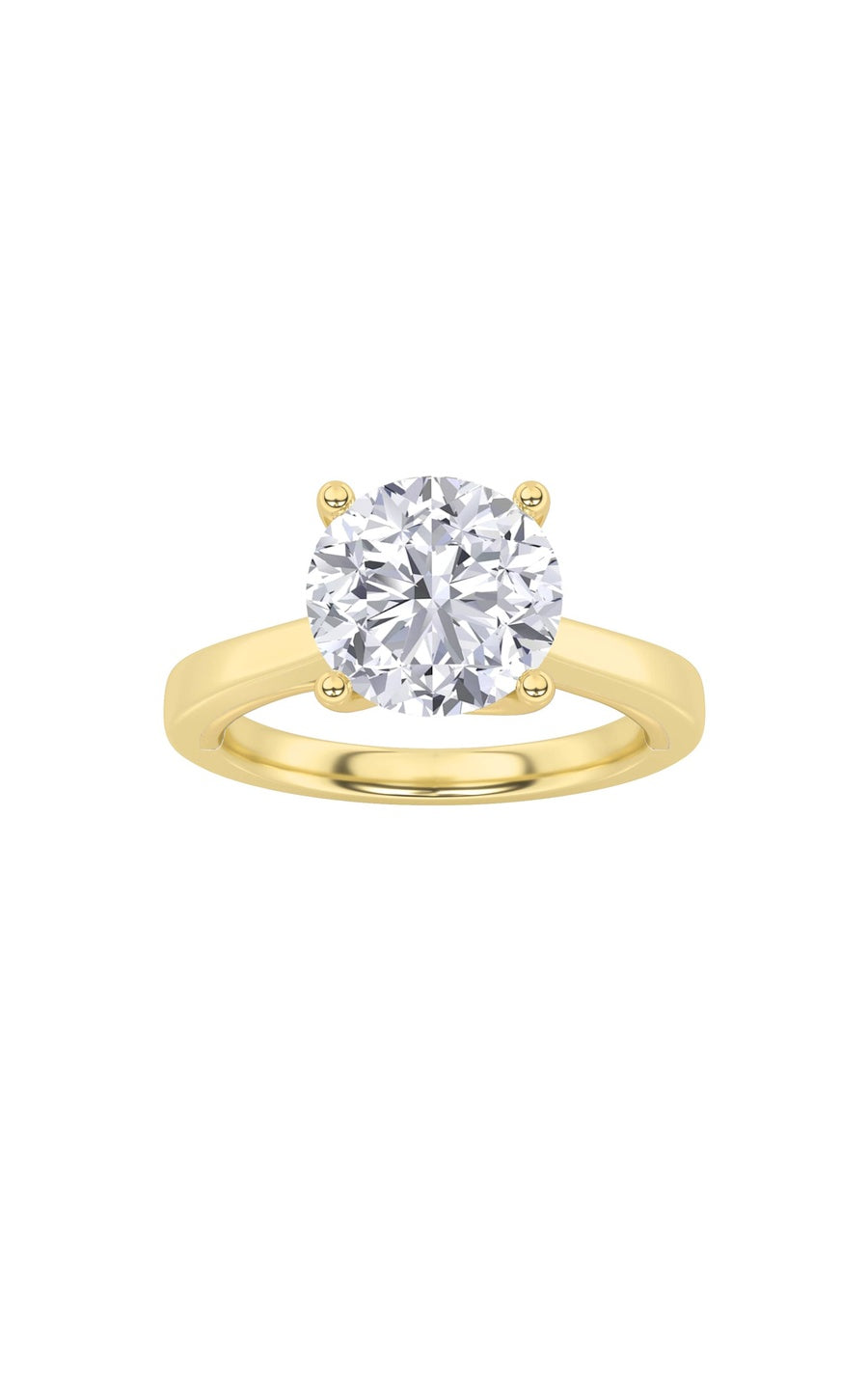 3Cttw Round Shaped Lab Grown Diamond (G/VS) Twisted Basket Cathedral Shank Solitaire Ring in 14K Gold