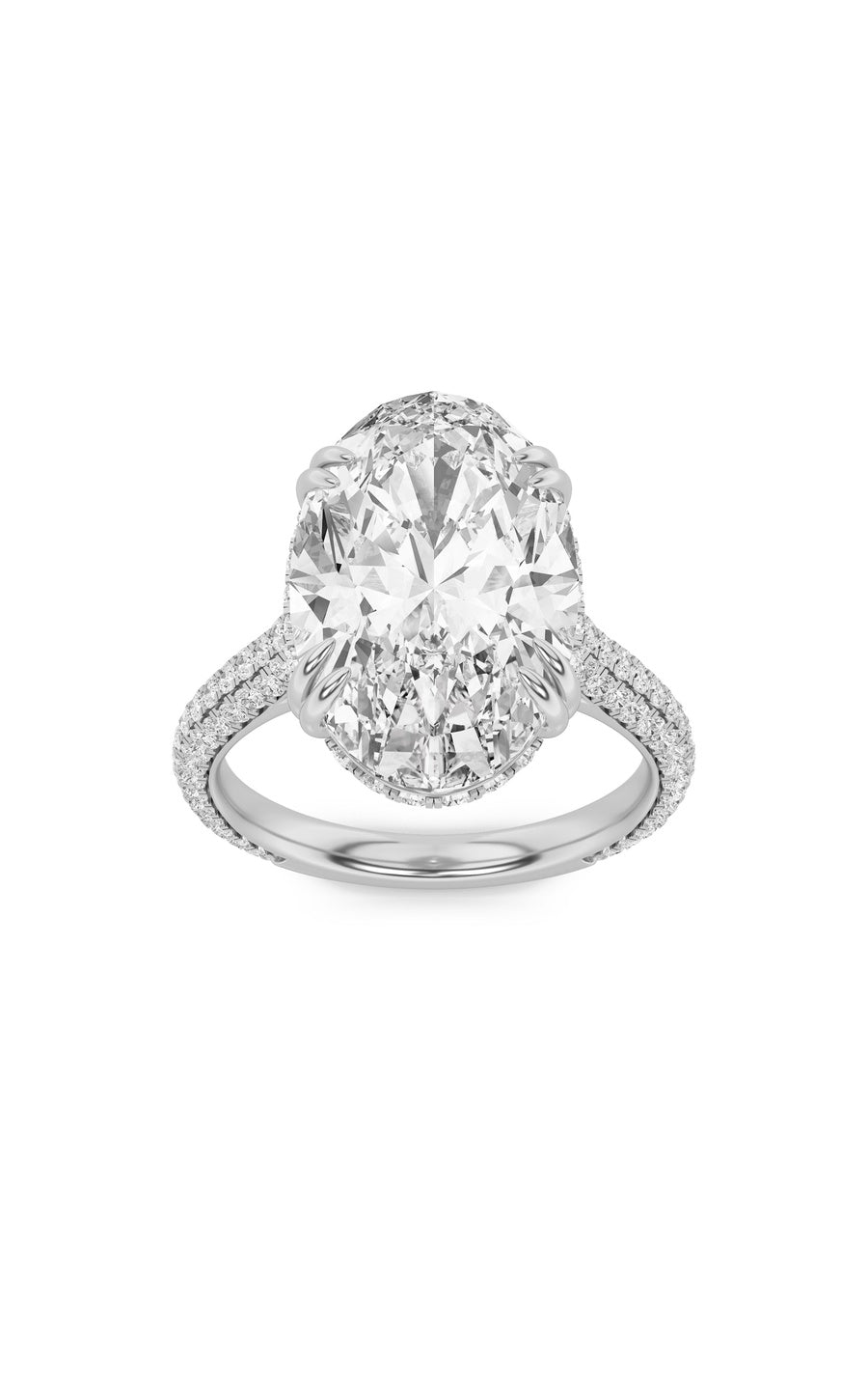 7Cttw Oval Shaped Lab Grown Diamond (F/VS) Bold Statement Accented Ring in 14K Gold