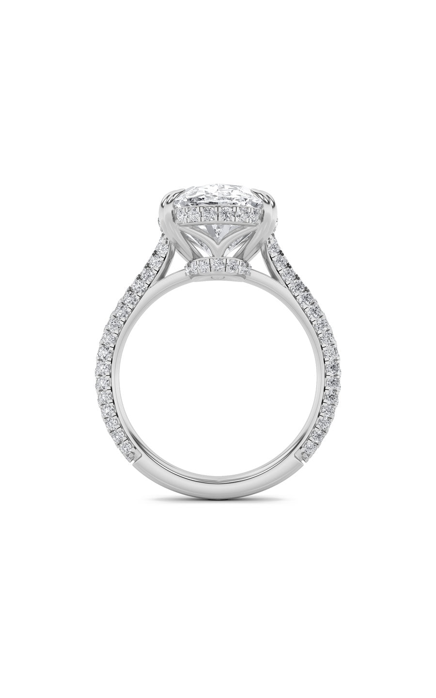 7Cttw Oval Shaped Lab Grown Diamond (F/VS) Bold Statement Accented Ring in 14K Gold