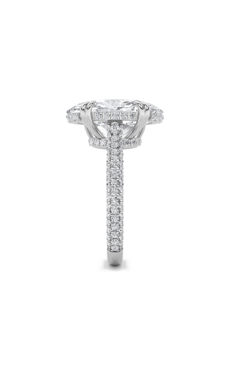7Cttw Oval Shaped Lab Grown Diamond (F/VS) Bold Statement Accented Ring in 14K Gold