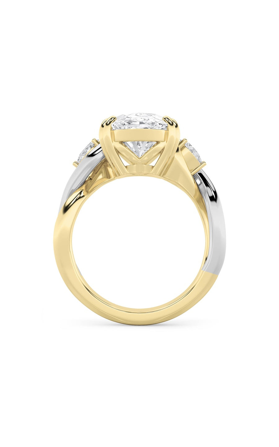 6.25Cttw Oval Shaped Lab Grown Diamond (F/VS) BoldAccented Engagement Ring in 14K Gold