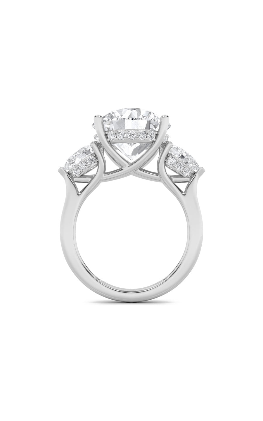 7.25Cttw Round Shaped Lab Grown Diamond (G/VS) Bold Accented Engagement Ring in 14K Gold
