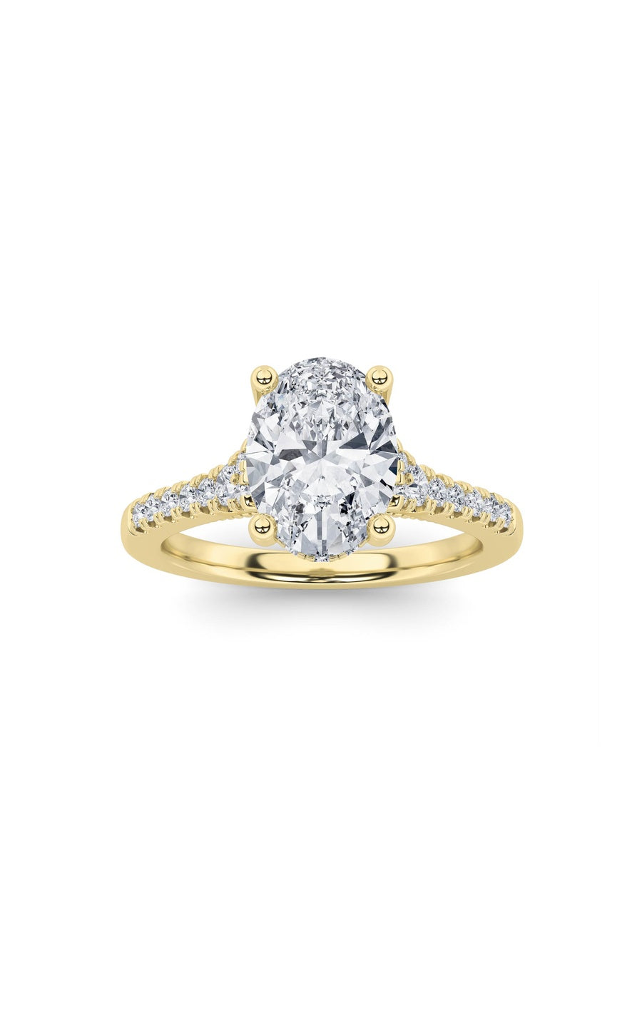 1.5Cttw Oval Shaped Lab Grown Diamond (G/VS) Accented Engagement Ring in 14K White Gold