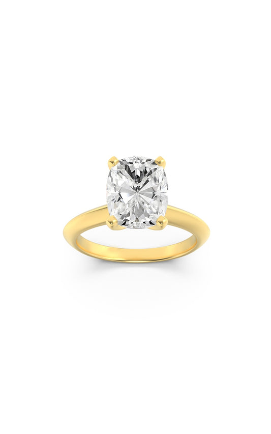 2Cttw Elongated Cushion Shaped Lab Grown Diamond (F/VS) Knife Edge Shank Solitaire Engagement Ring in 14K Gold