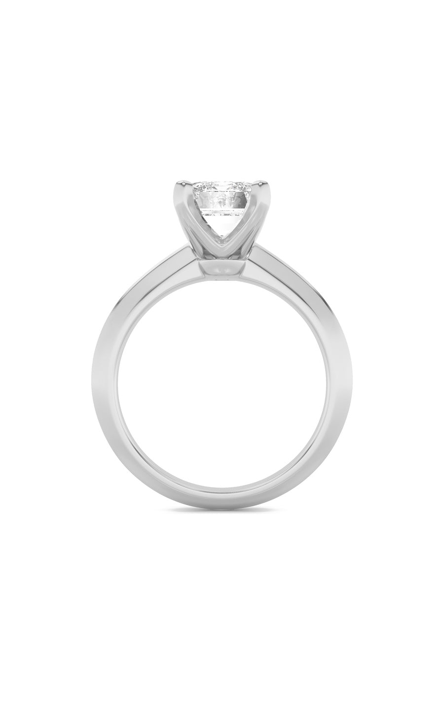 2Cttw Emerald Shaped Lab Grown Diamond (F/VS) Knife Edge Shank Solitaire Engagement Ring in 14K Gold