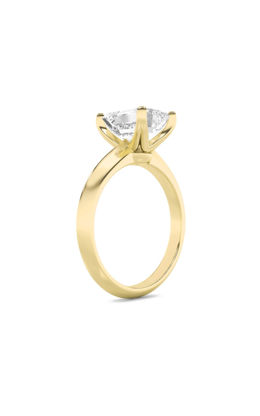 2.5Cttw Emerald Shaped Lab Grown Diamond (F/VS) Knife Edge Shank Solitaire Engagement Ring in 14K Gold
