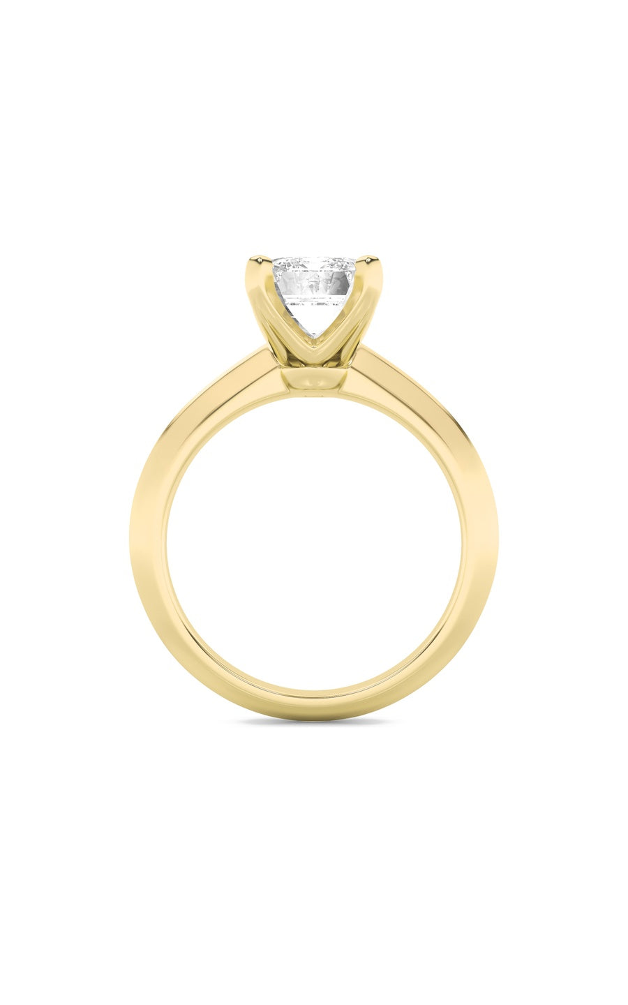 2.5Cttw Emerald Shaped Lab Grown Diamond (F/VS) Knife Edge Shank Solitaire Engagement Ring in 14K Gold