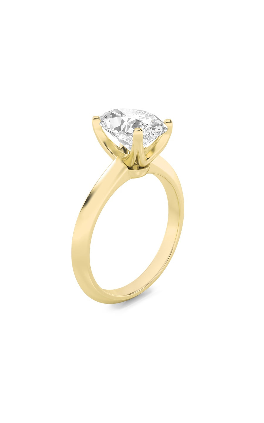 1Cttw Oval Shaped Lab Grown Diamond (F/VS) Knife Edge Shank Solitaire Engagement Ring in 14K Gold