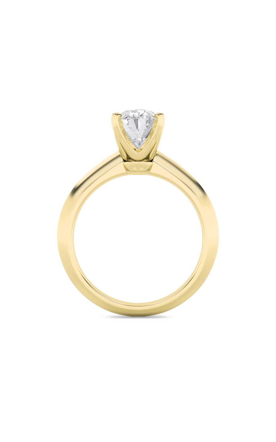 1Cttw Oval Shaped Lab Grown Diamond (F/VS) Knife Edge Shank Solitaire Engagement Ring in 14K Gold