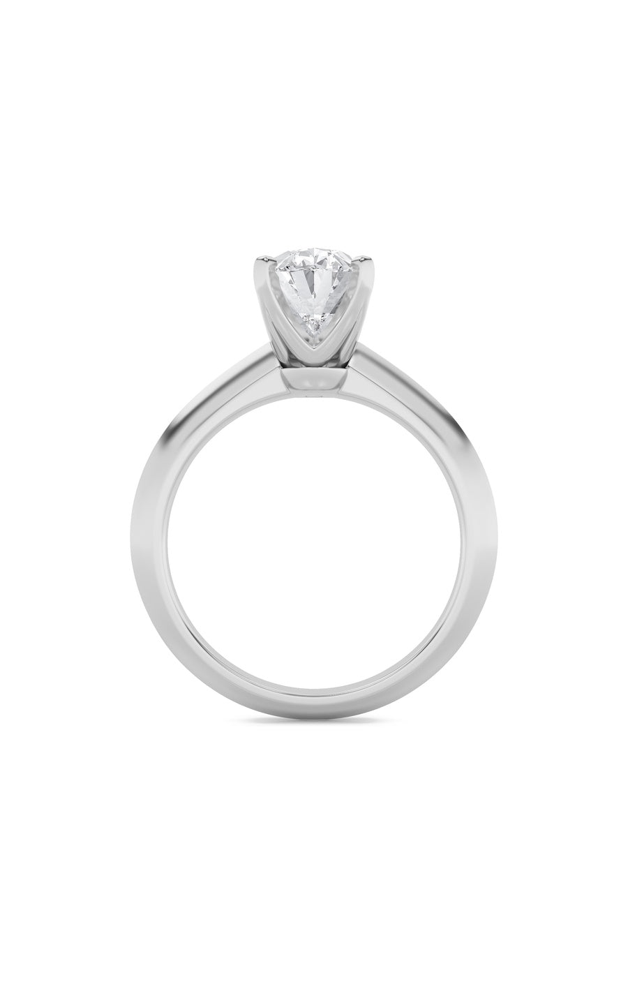 2Cttw Oval Shaped Lab Grown Diamond (F/VS) Knife Edge Shank Solitaire Engagement Ring in 14K Gold