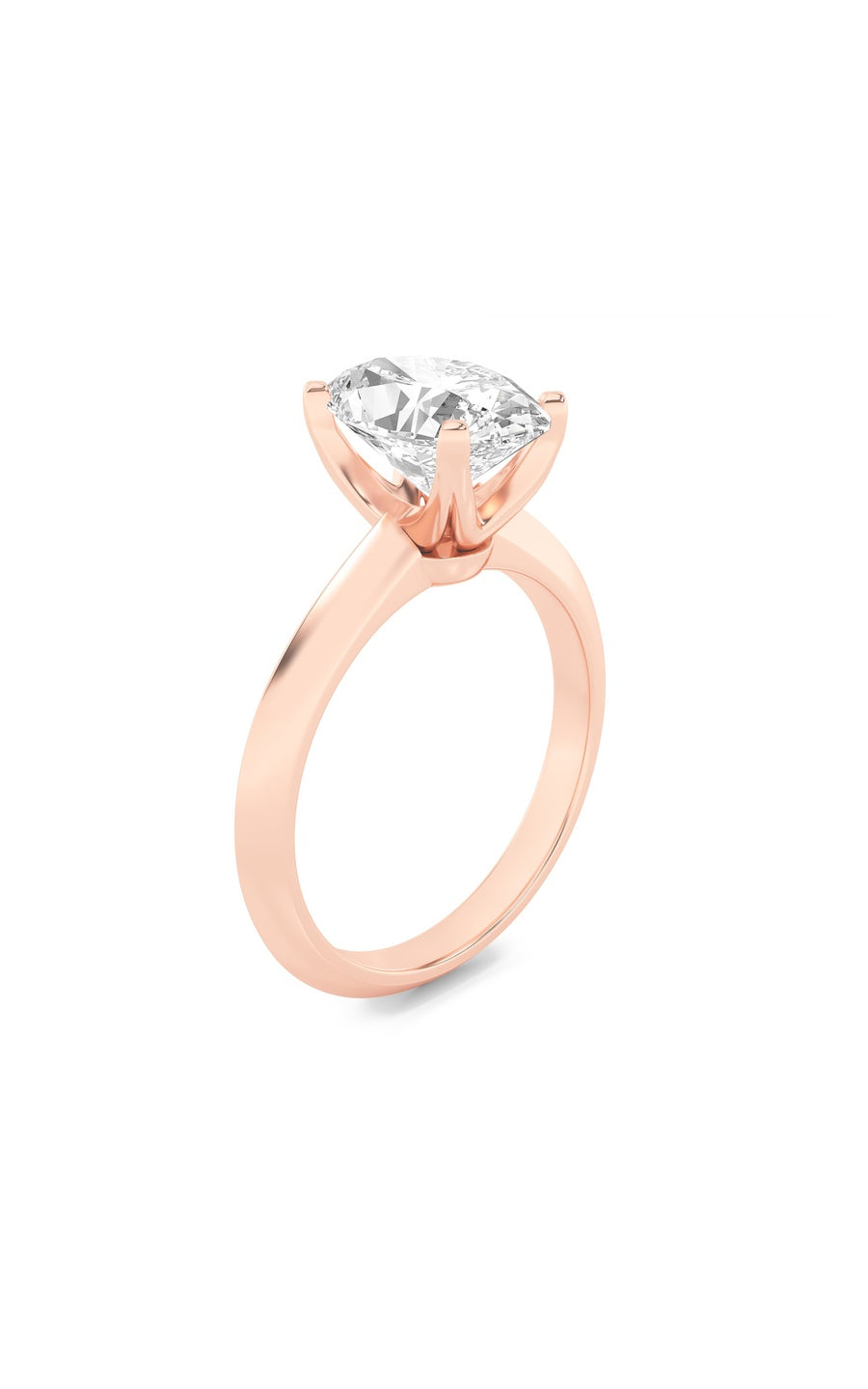 2Cttw Oval Shaped Lab Grown Diamond (F/VS) Knife Edge Shank Solitaire Engagement Ring in 14K Gold