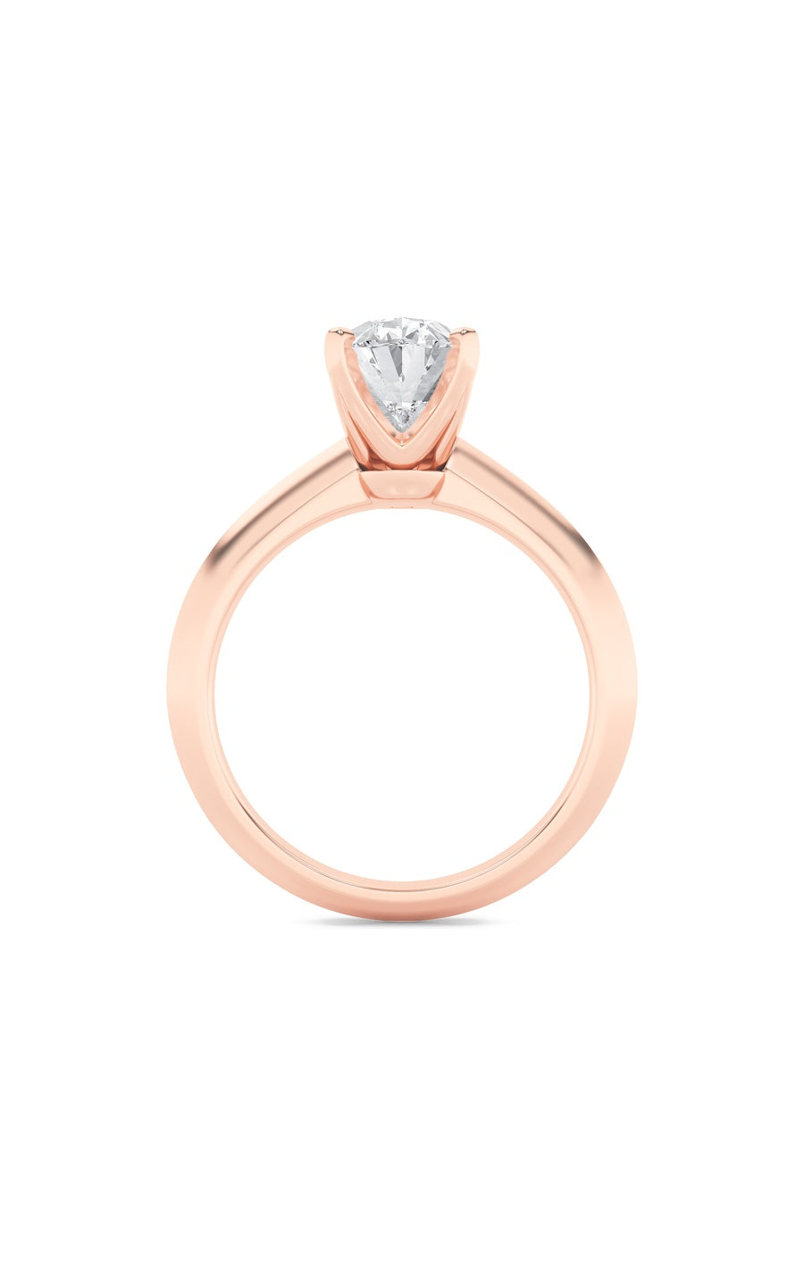 2Cttw Oval Shaped Lab Grown Diamond (F/VS) Knife Edge Shank Solitaire Engagement Ring in 14K Gold