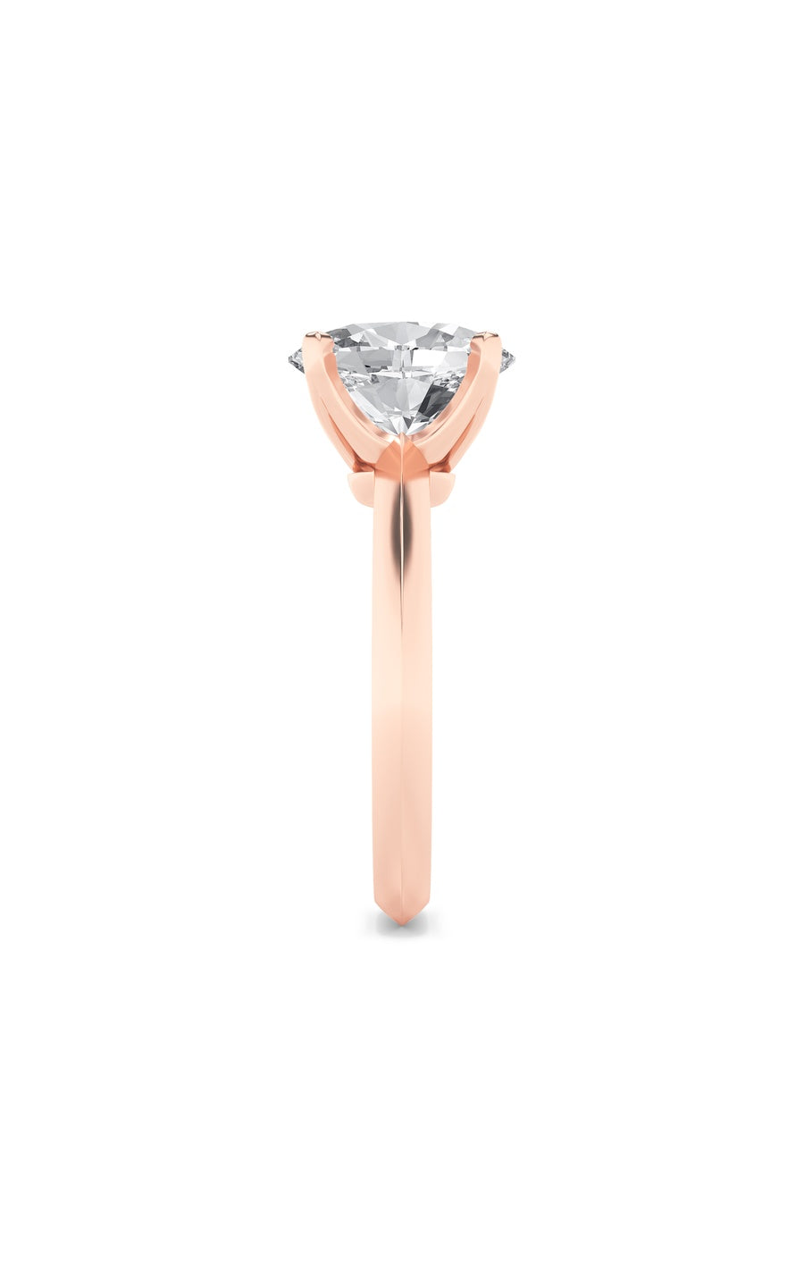 2Cttw Oval Shaped Lab Grown Diamond (F/VS) Knife Edge Shank Solitaire Engagement Ring in 14K Gold