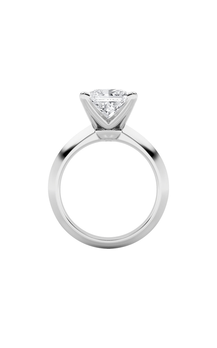 2Cttw Princess Shaped Lab Grown Diamond (F/VS) Knife Edge Shank Solitaire Engagement Ring in 14K Gold