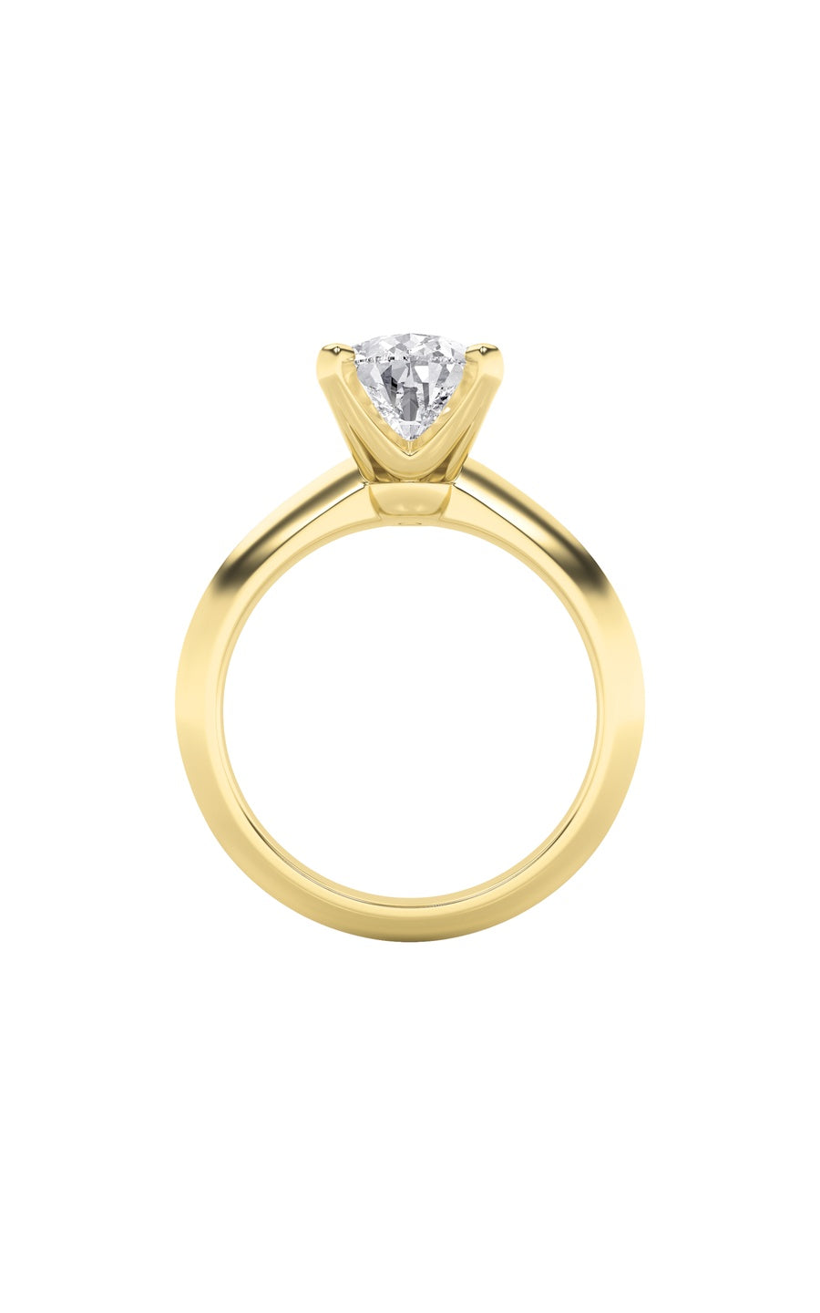 2Cttw Pear Shaped Lab Grown Diamond (F/VS) Knife Edge Shank Solitaire Engagement Ring in 14K Gold