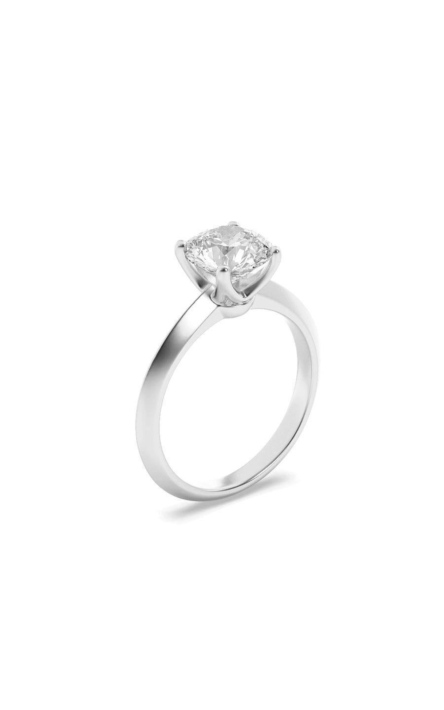 1Cttw Round Shaped Lab Grown Diamond (F/VS) KnifeEdge Shank Solitaire Engagement Ring in 14K Gold