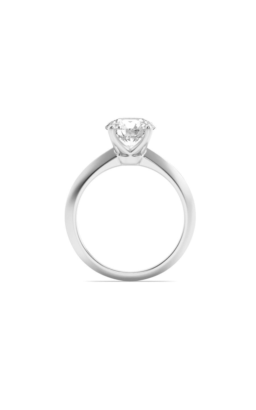 1Cttw Round Shaped Lab Grown Diamond (F/VS) KnifeEdge Shank Solitaire Engagement Ring in 14K Gold