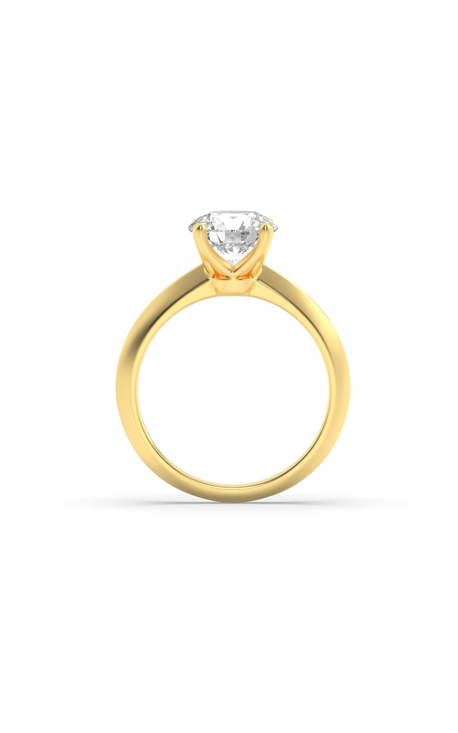1Cttw Round Shaped Lab Grown Diamond (F/VS) KnifeEdge Shank Solitaire Engagement Ring in 14K Gold