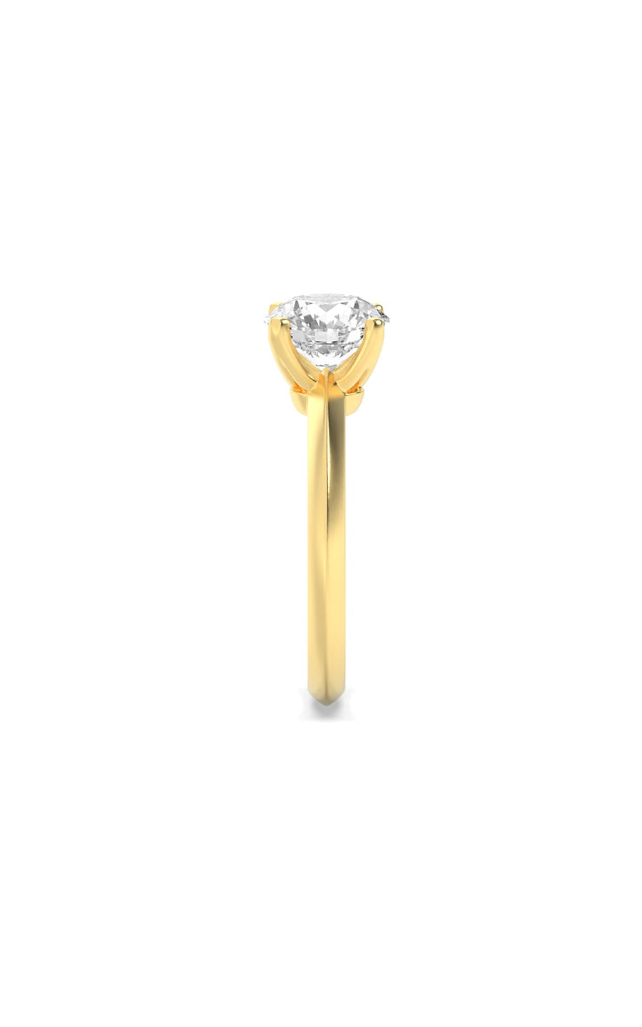 1Cttw Round Shaped Lab Grown Diamond (F/VS) KnifeEdge Shank Solitaire Engagement Ring in 14K Gold