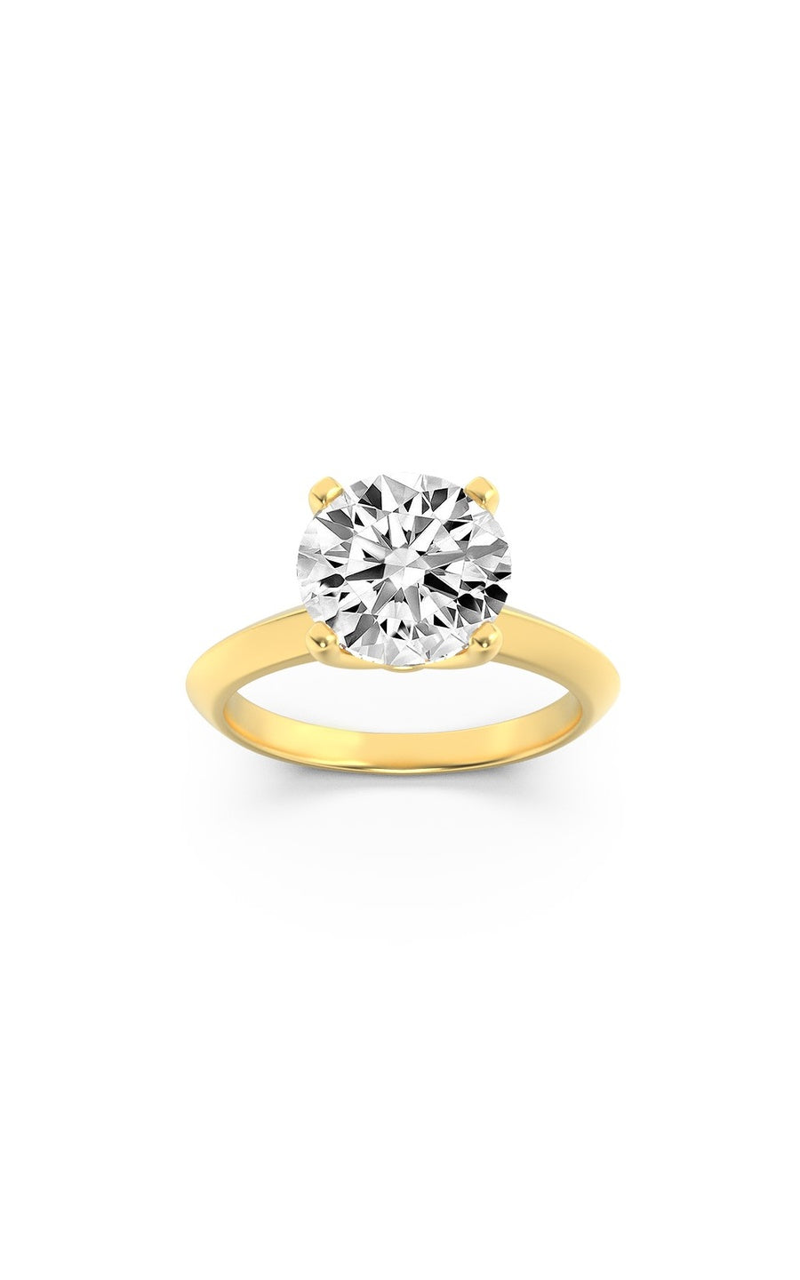 1.5Cttw Round Shaped Lab Grown Diamond (F/VS) Knife Edge Shank Solitaire Engagement Ring in 14K Gold