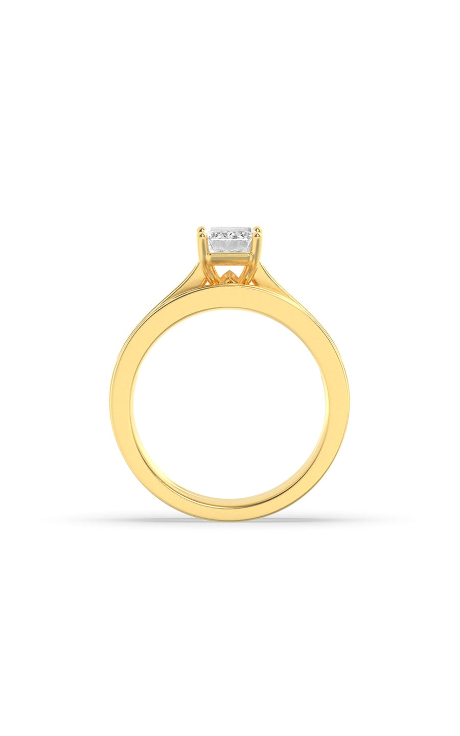 2Cttw Emerald Shaped Lab Grown Diamond (F/VS) Channel Set Bridal Engagement Ring in 14K Gold