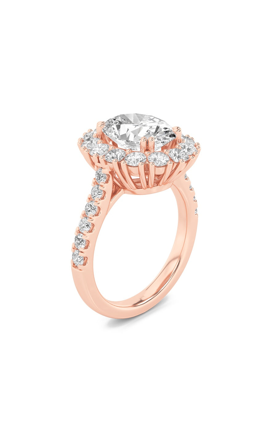 4Cttw Oval Shaped Lab Grown Diamond (F/VS) Bold Classic Engagement Ring in 14K Gold