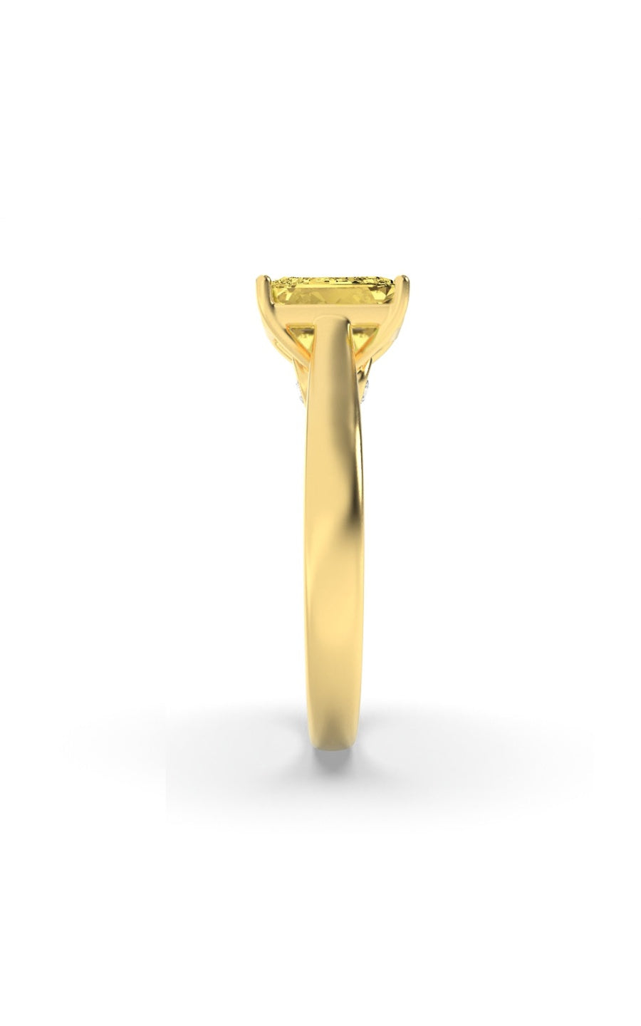 2Cttw Radiant Shaped Lab Grown Diamond (F/VS) Accented Bridge Shank Engagement Ring in 14K Gold