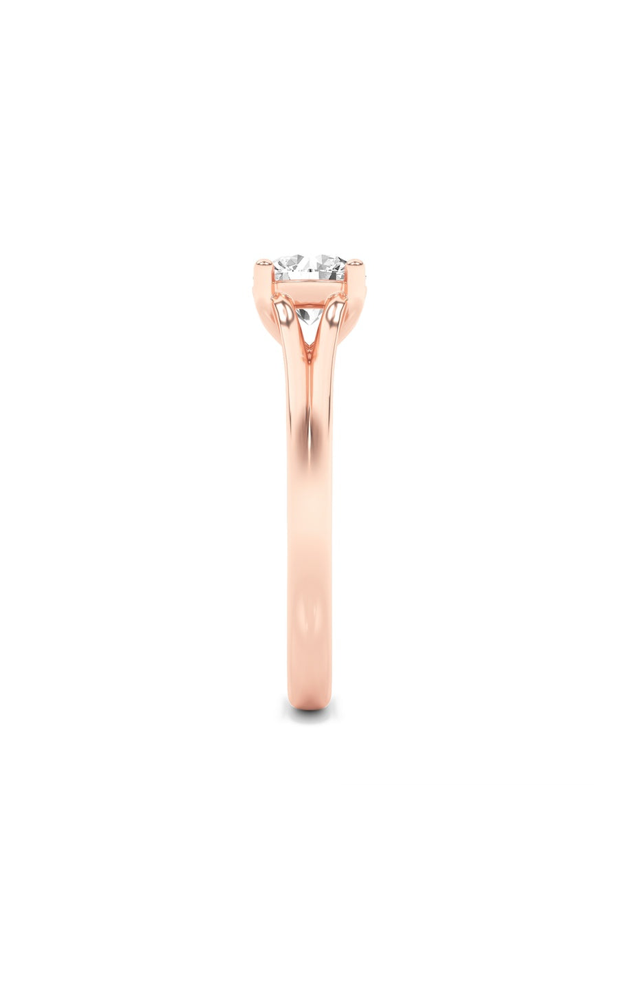 2Cttw Round Shaped Lab Grown Diamond (F/VS) SplitShank Solitaire Engagement Ring in 14K Gold