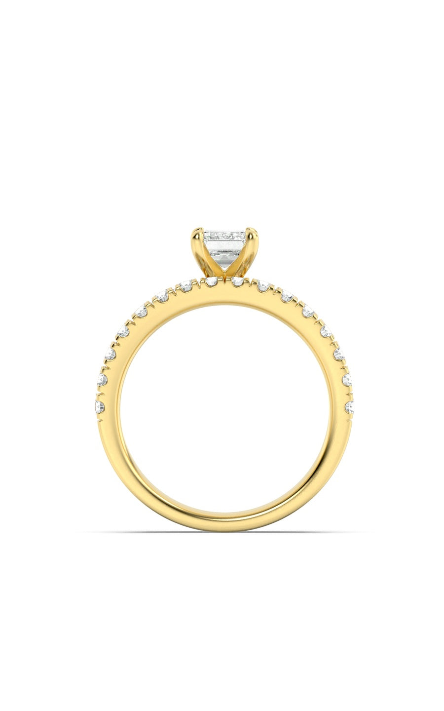 2Cttw Emerald Shaped Lab Grown Diamond (F/VS) Classic Accented  Set With Band and Engagement Ring in14K Gold