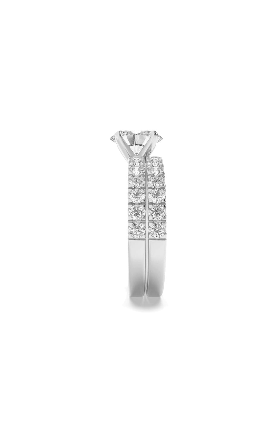 2CTW Oval Shaped Lab Grown Diamond (F/VS) Classic Accented  Set With Band and Engagement Ring in 14K Gold