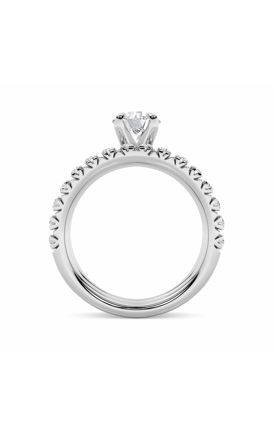 2Cttw Round Shaped Lab Grown Diamond (F/VS) Classic Accented Set With Band and Engagement Ring in 14K Gold