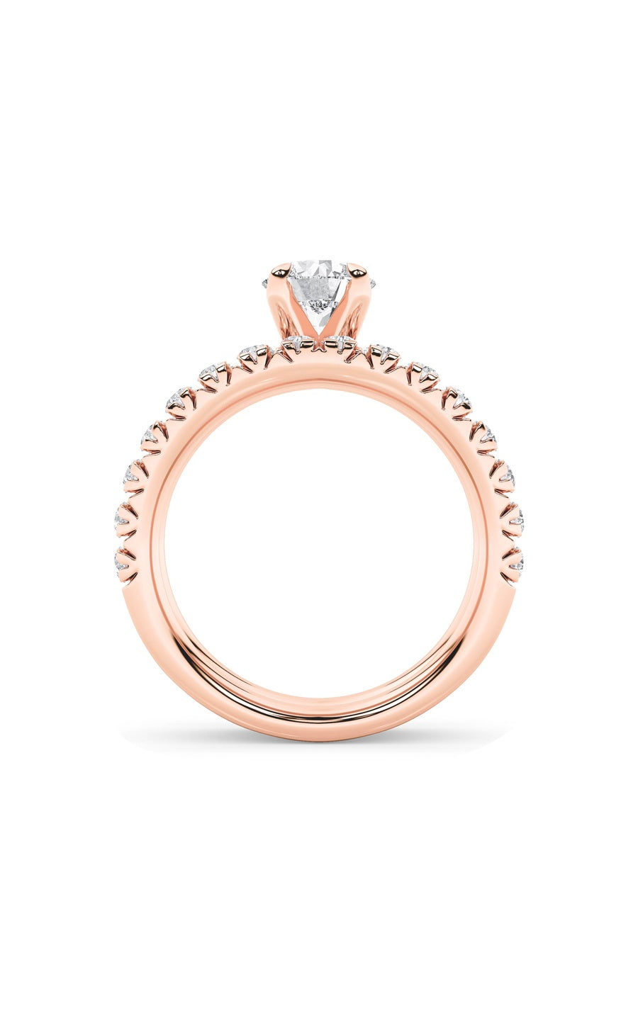 2Cttw Round Shaped Lab Grown Diamond (F/VS) Classic Accented Set With Band and Engagement Ring in 14K Gold