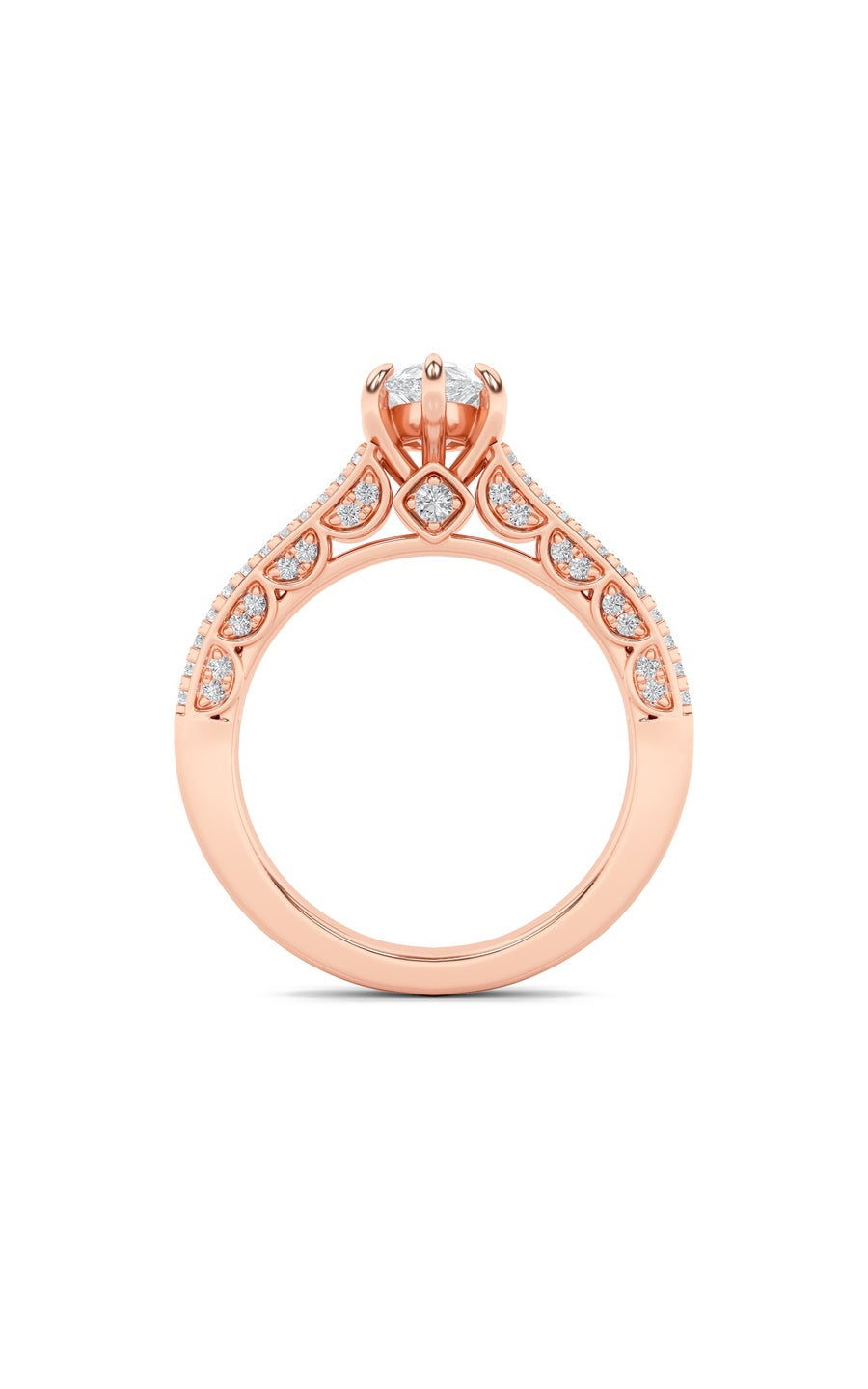 2Cttw Pear Shaped Lab Grown Diamond (F/VS) Split Shank Accented Engagement Ring in 14K Gold
