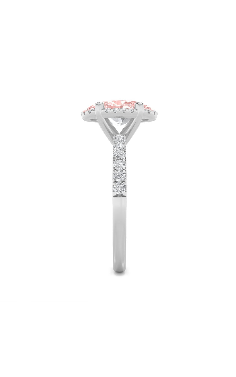 2Cttw Oval Shaped Lab Grown Diamond (F/VS) Halo Accented Engagement Ring in 14K Gold